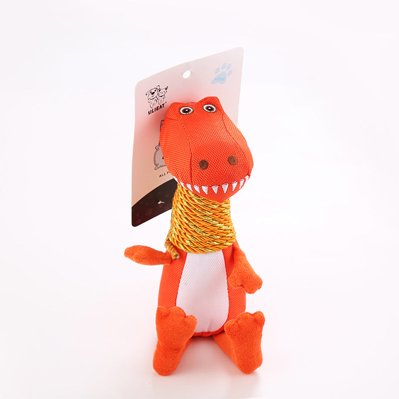 Juguete de Peluche para Perros con Forma de Dinosaurio con Sonido y Características para Masticar
