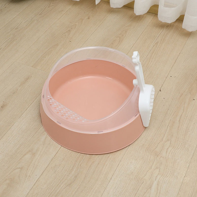 Caja de Arena para Gatos Grande Semi-Cerrada con Pala