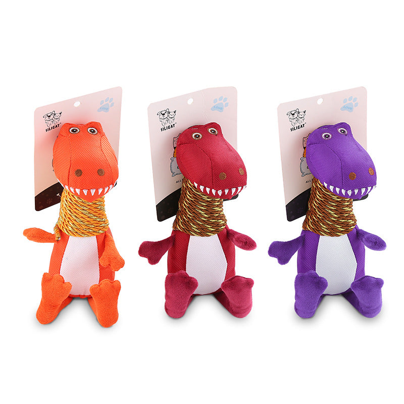 Juguete de Peluche para Perros con Forma de Dinosaurio con Sonido y Características para Masticar