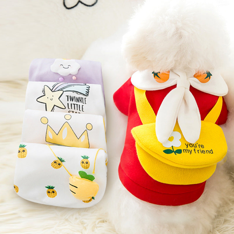 Elegantes suéteres de dibujos animados para mascotas, ideales para climas fríos.