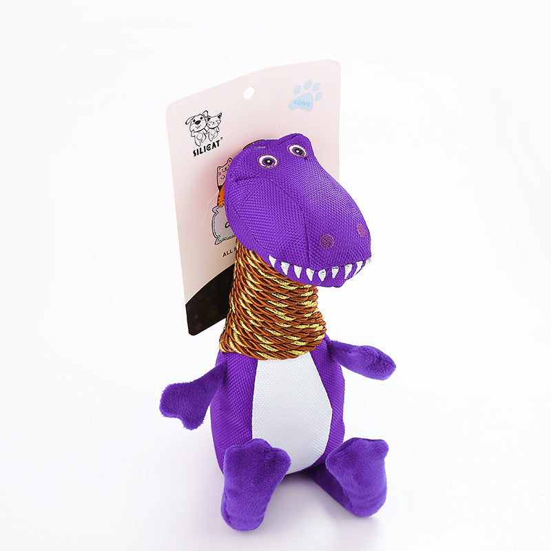 Juguete de Peluche para Perros con Forma de Dinosaurio con Sonido y Características para Masticar