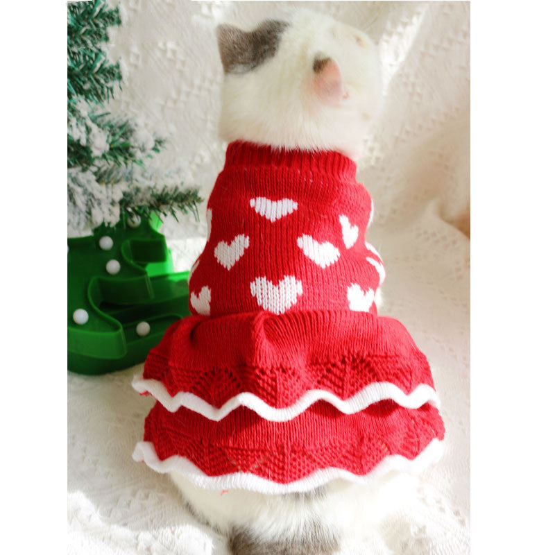 Suéter de Vestido de Princesa Festivo para Perros en Navidad
