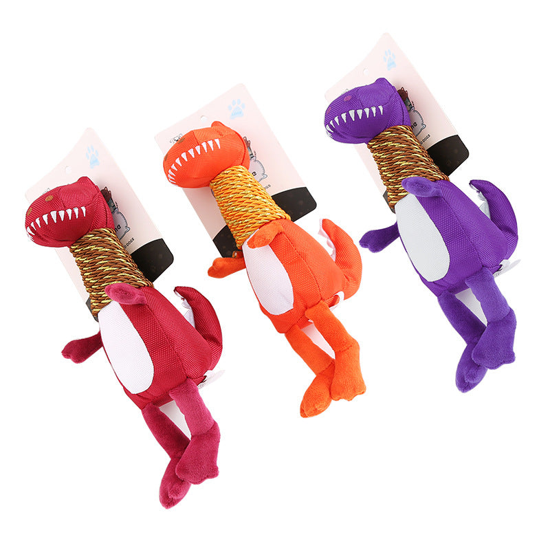 Juguete de Peluche para Perros con Forma de Dinosaurio con Sonido y Características para Masticar
