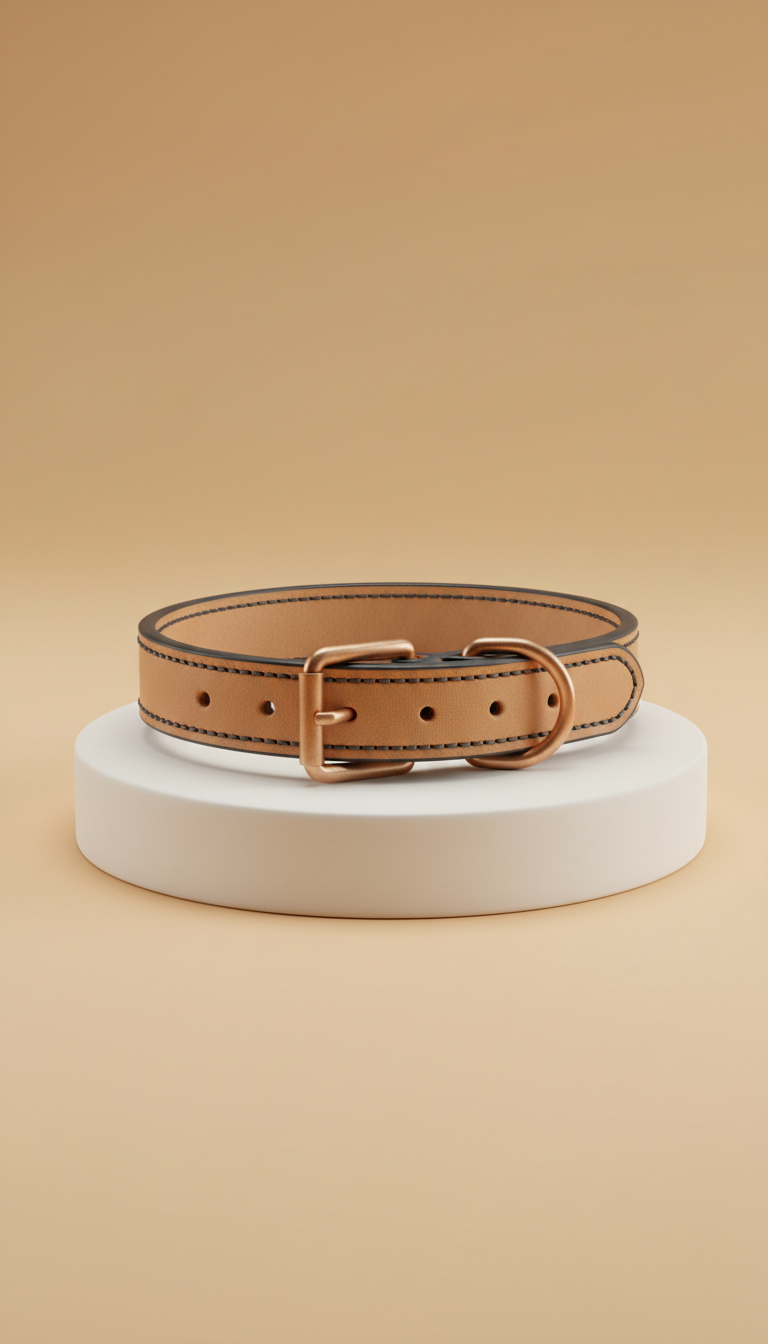 Collar de cuero italiano granate