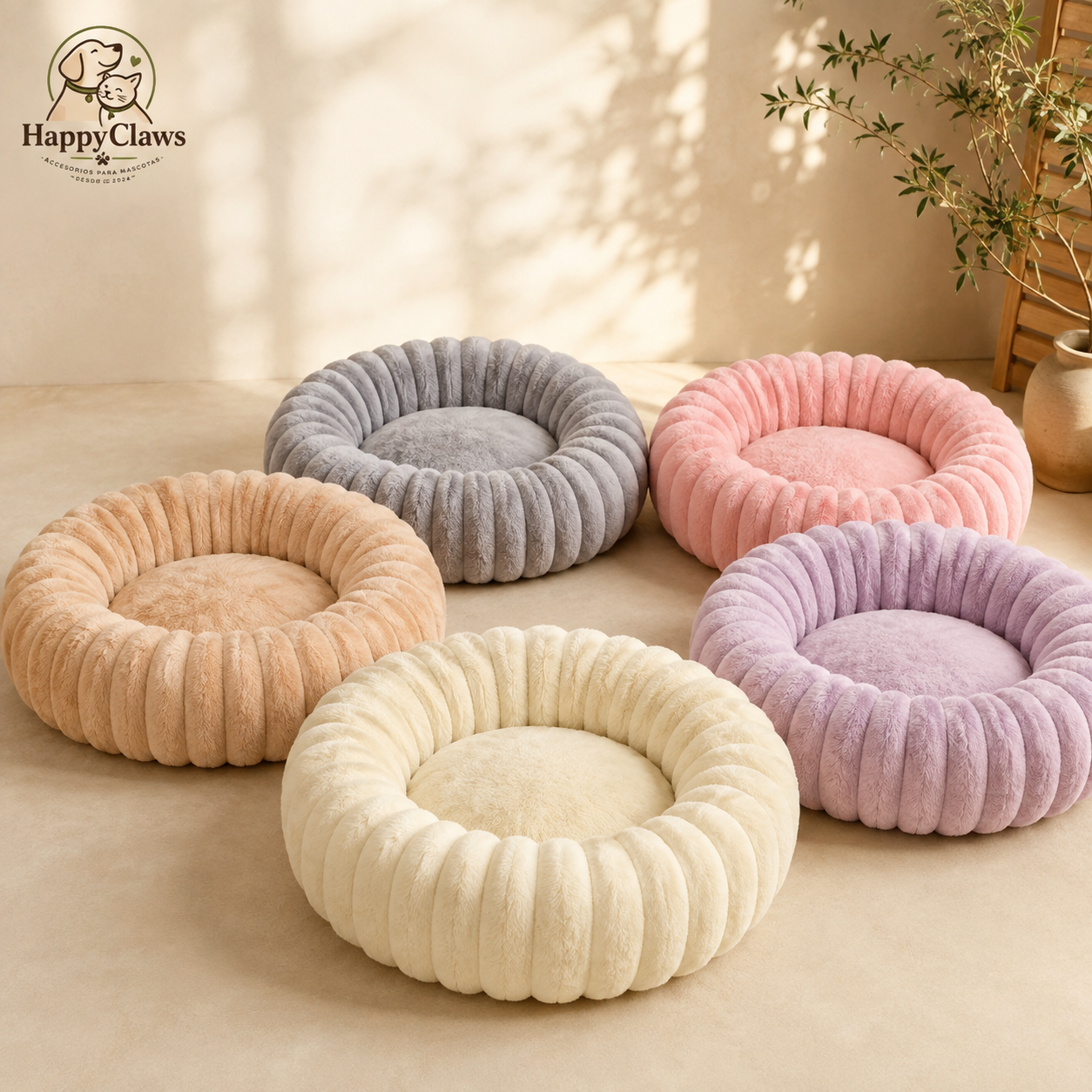 🌙 CozyCloud™ | Cama Antiestrés Premium para Perros y Gatos (60 cm)