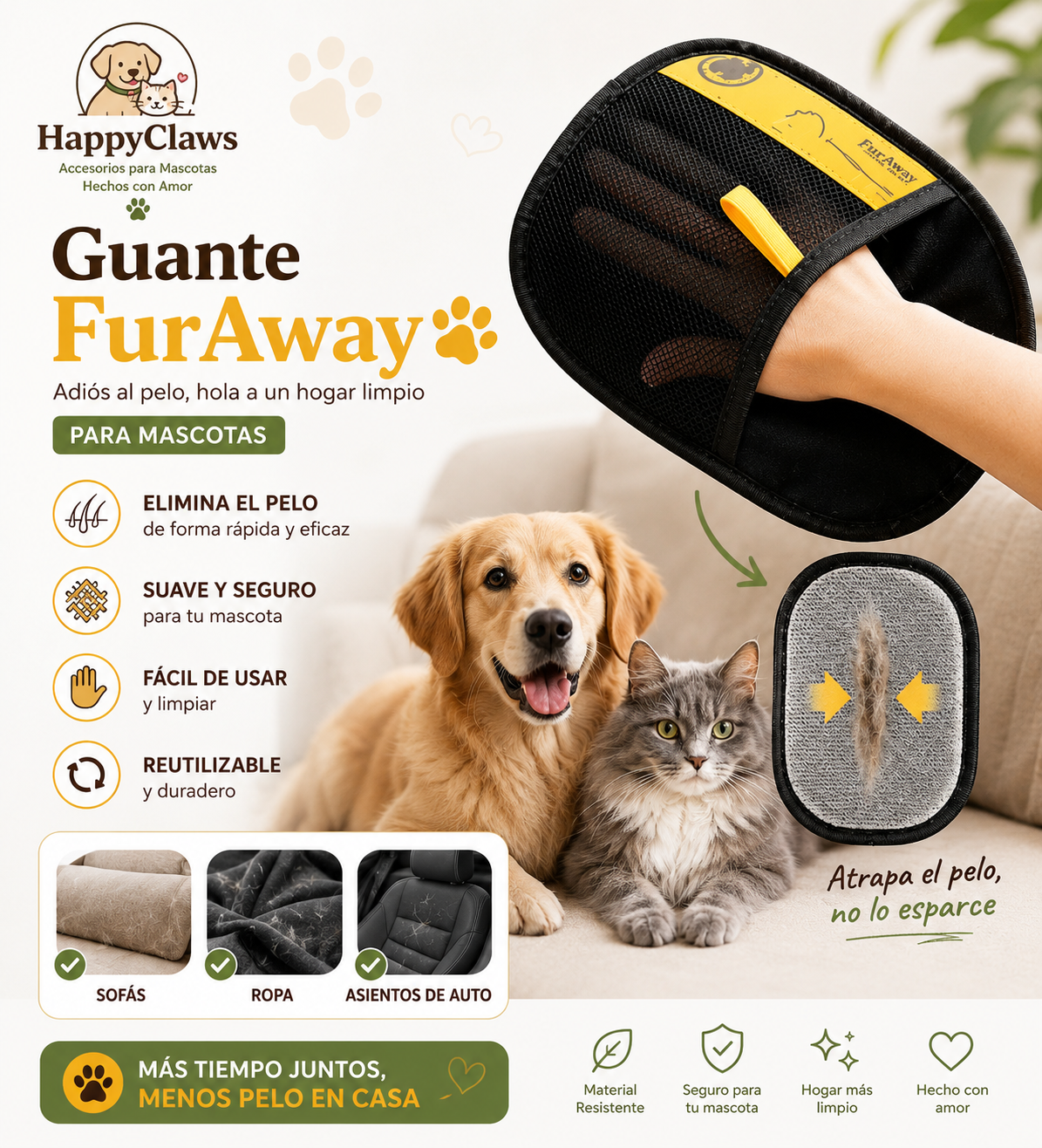 🐾 FurAway™ | Guante Removedor de Pelo Reutilizable