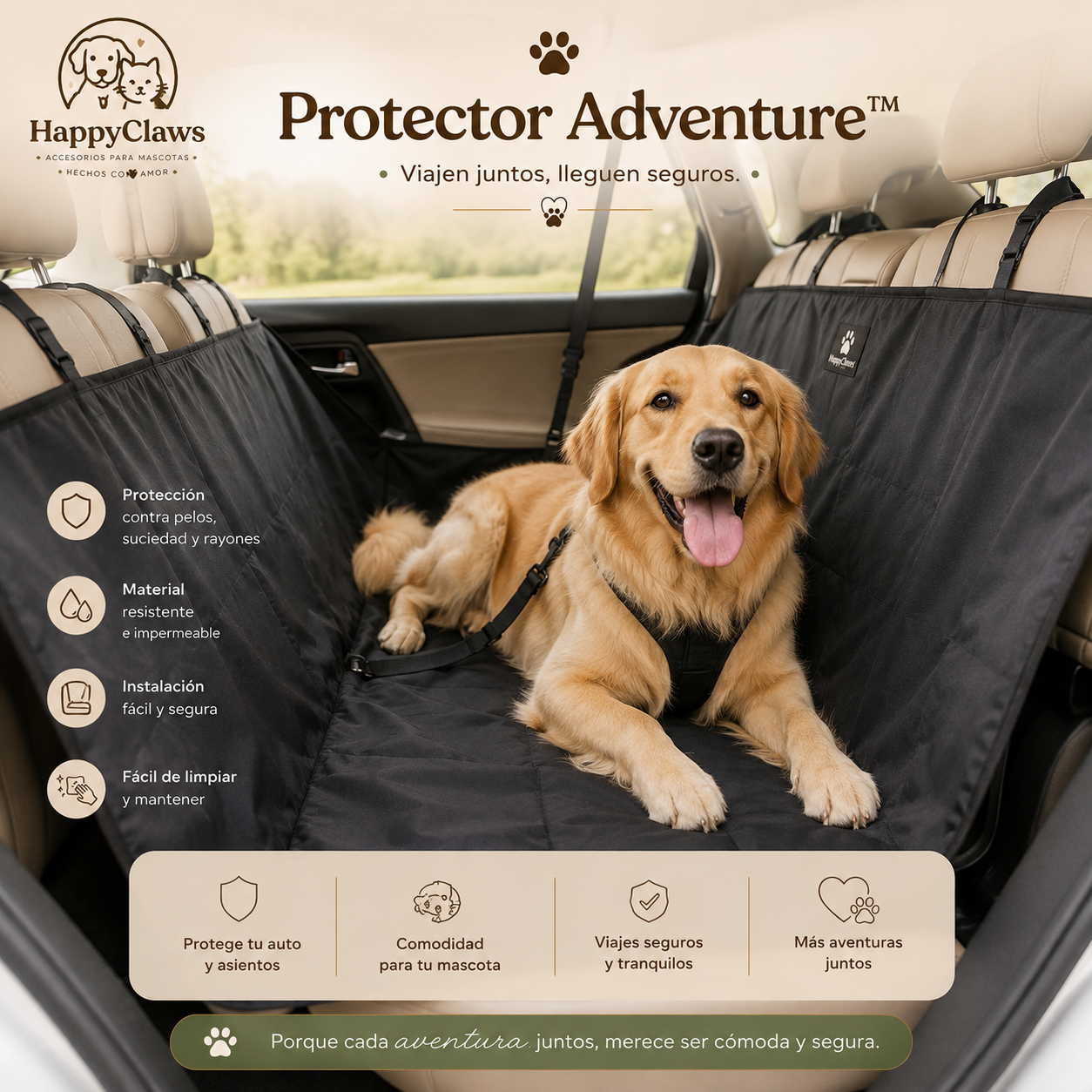 Protector Adventure™🐾 | Cubre Asientos Impermeable para Mascotas