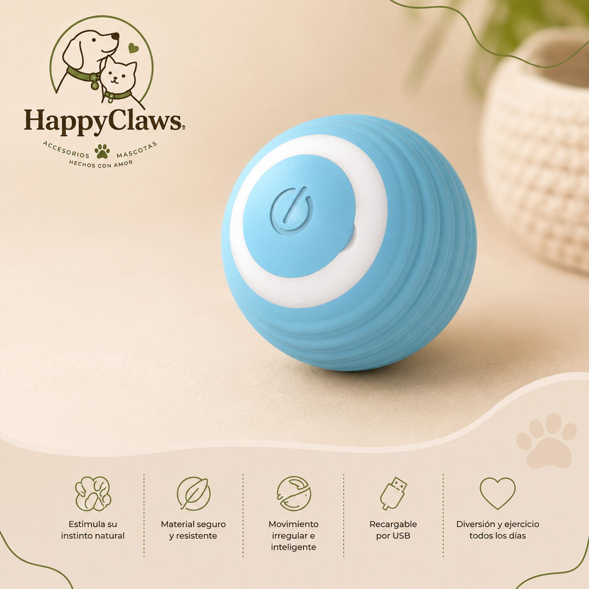 🐱 SpinPaw™ | Mini Pelota Inteligente 360° para Gatos