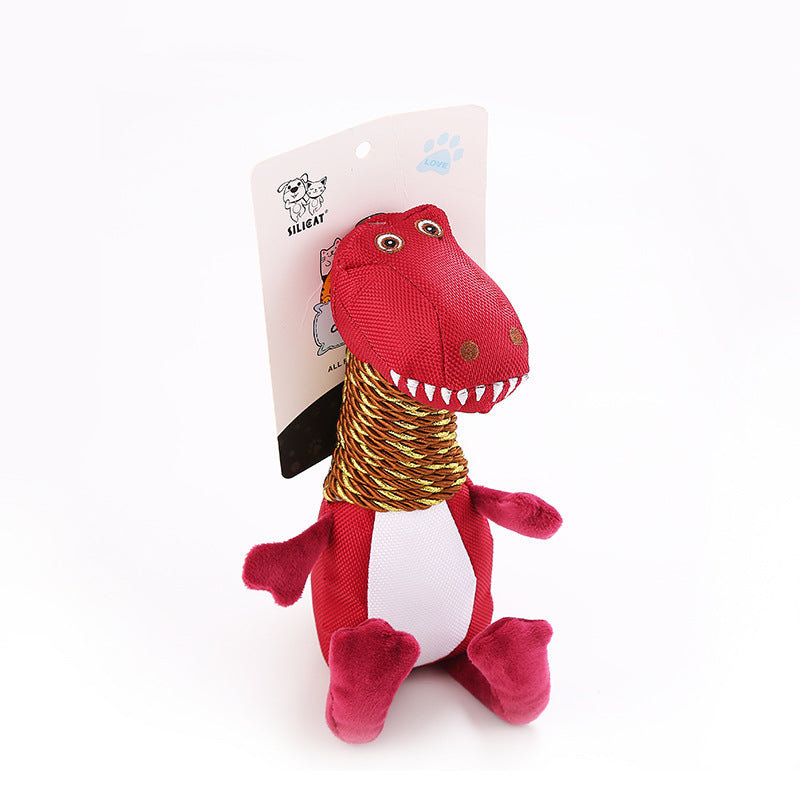 Juguete de Peluche para Perros con Forma de Dinosaurio con Sonido y Características para Masticar