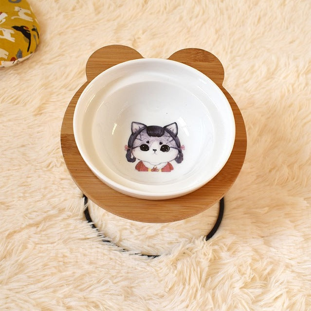 Comedor y bebedero ergonómico para gatos.